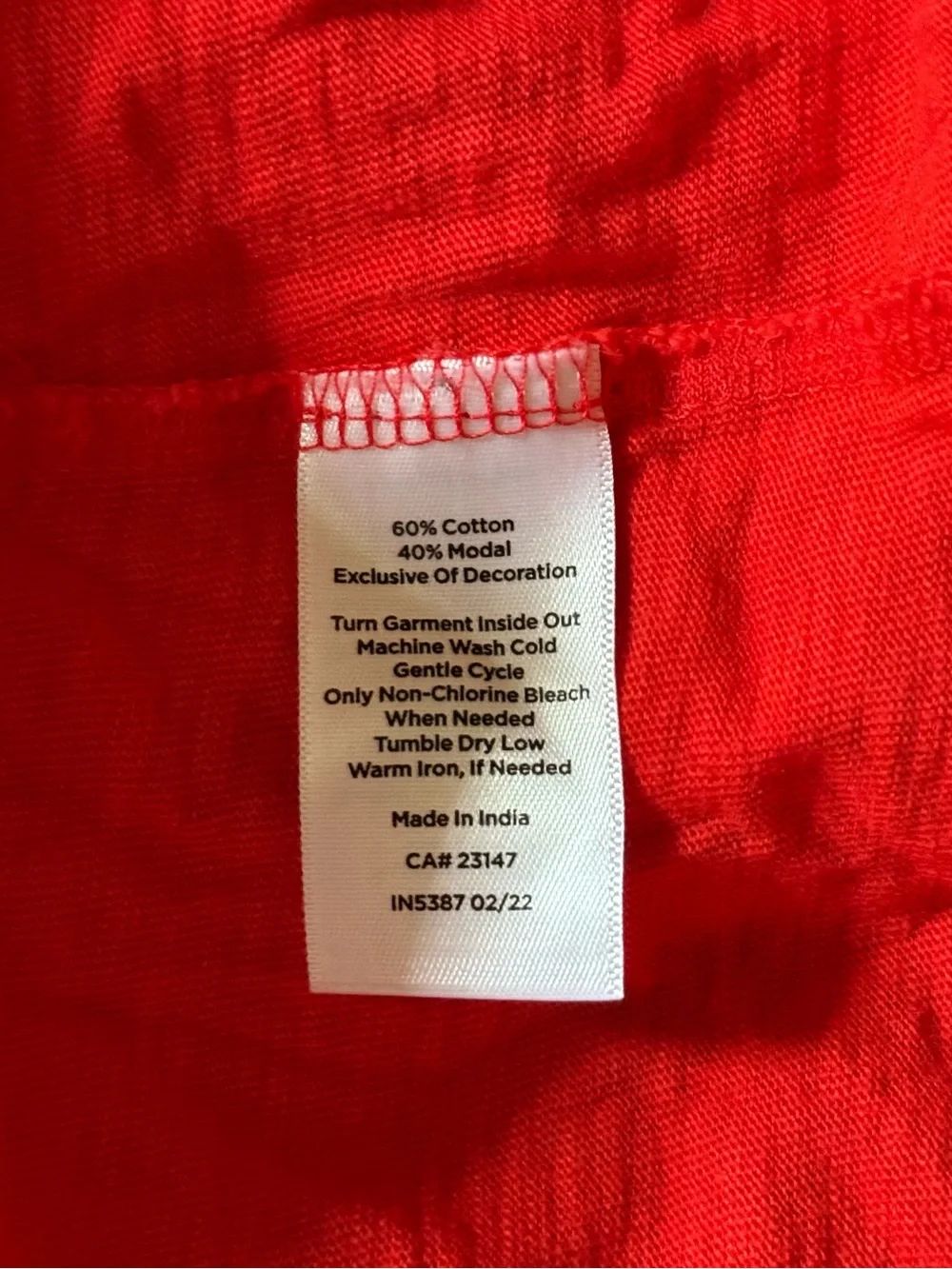 Talbots Red Embroidered Floral Sleeve Top M 3/4 Sleeve - Picture 7 of 7